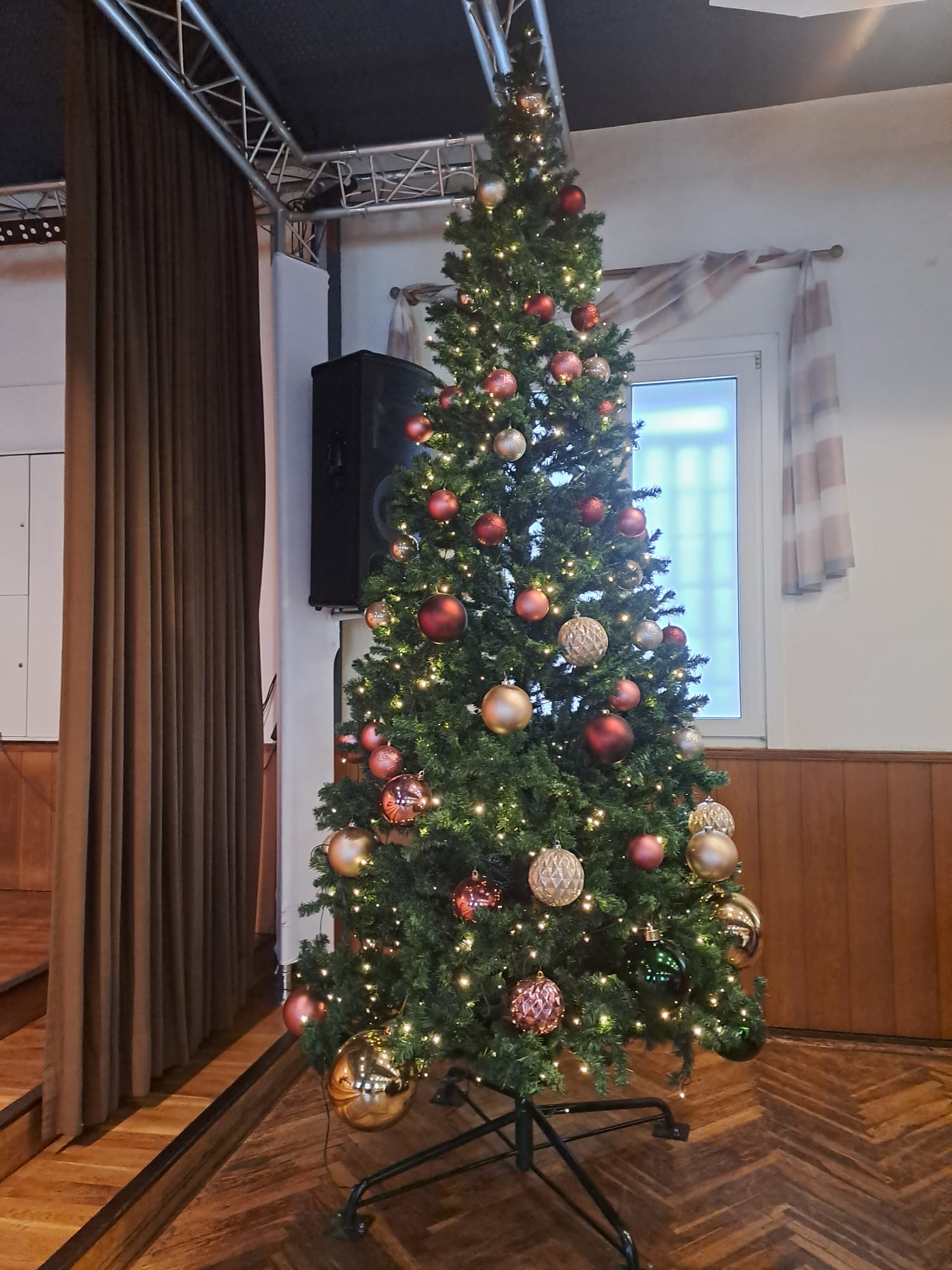 Auch ein Weihnachtsbaum schmückte den Saal mit seinen vielen bunten Kugeln